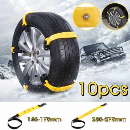 10pcs Car Snow Tyre Chains Belt Beef Tendon Anti-skid TPU Chain Winter Truck Tire Snow Adjustable Anti-skid Safety 50cm 37.5cm