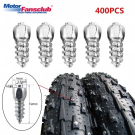 400PCS 12*4mm Car Tires Studs Screw Spikes Wheel Tyres Snow Chains Studs For Motorcycle Vehicle Van Truck Tires Winter Universal