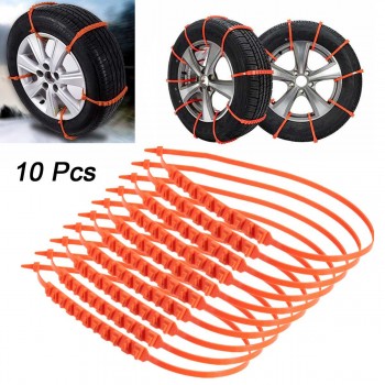 5pcs / 10Pcs Car Snow Tire Anti-skid Chains Tire Snow Chains Wheel Tyre Cable Belt Fit Tyre Width 175-295 Snow Rain Winter Tool