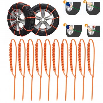 5pcs / 10Pcs Car Snow Tire Anti-skid Chains Tire Snow Chains Wheel Tyre Cable Belt Fit Tyre Width 175-295 Snow Rain Winter Tool