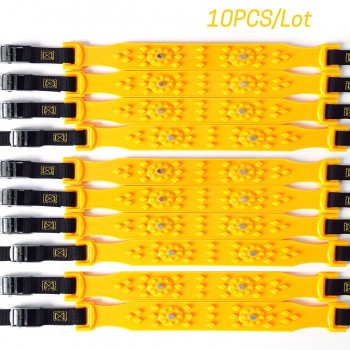 10pcs/Set Car Winter Tyre Snow Chains Roadway Safety Tire Snow Adjustable Anti-skid Safety Double Snap Skid Wheel TPU Chains