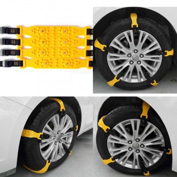 10pcs/Set Car Winter Tyre Snow Chains Roadway Safety Tire Snow Adjustable Anti-skid Safety Double Snap Skid Wheel TPU Chains