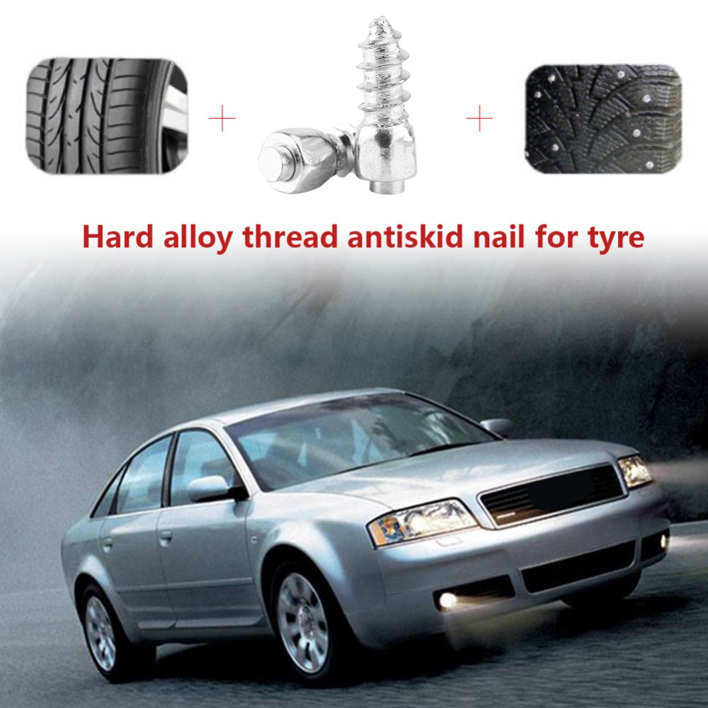 Tire Stud Screws 100 Pcs 12mm Anti-Slip Screw Stud Wheel Tyre Snow Tire Spikes Trim Universal for Car SUV ATV Motorcycle Bike