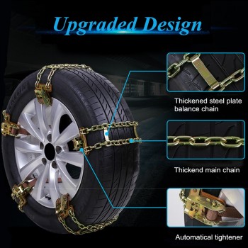 High Quality S/M/L Wear-resistant Steel Car Snow Chains Balance Design Anti-skid Chain For Ice/Snow/Mud Road Safe For Driving