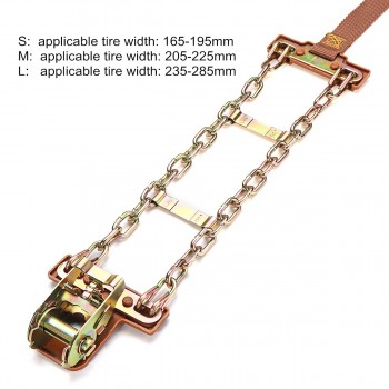 High Quality S/M/L Wear-resistant Steel Car Snow Chains Balance Design Anti-skid Chain For Ice/Snow/Mud Road Safe For Driving
