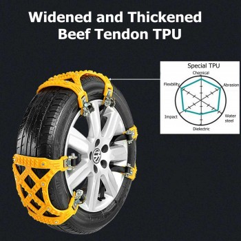 Thicken TPU Snow Chains Universal Car Suit Anti-slip 9* Tire Spikes Tyre General Automobile Tire For SUV Off-road Safety Chains