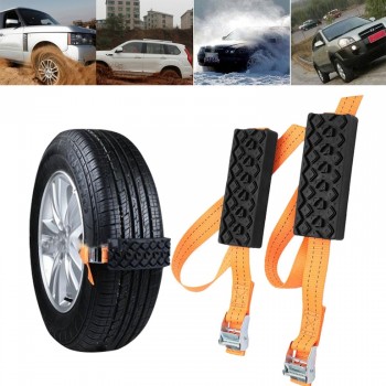 Free Shipping 2PCS Car Snow Chains Anti-Skid Snow Mud Road Safety Protector Adjustable Car Tire Wheel Chains Tyre Strap Belt