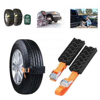 Free Shipping 2PCS Car Snow Chains Anti-Skid Snow Mud Road Safety Protector Adjustable Car Tire Wheel Chains Tyre Strap Belt