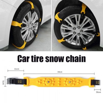 Vehemo TPU Yellow Snow Tire Belt Vihecle Tyre Snow Chain Anti-Skid Chains Universal Durable Climbing Mud Ground