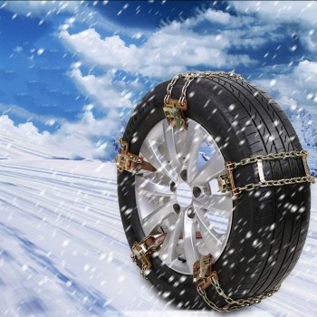 High quality Gold Metal 6Pcs Winter Anti-skid Chains for Car Snow Mud Wheel Tyre Thickened Tire Tendon Universal Emergency Safe