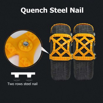 6pcs set TPU Snow Chains Universal Car Suit Anti-slip 9* Tire Spikes Tyre General Automobile Tire For SUV Off-road Safety Chains