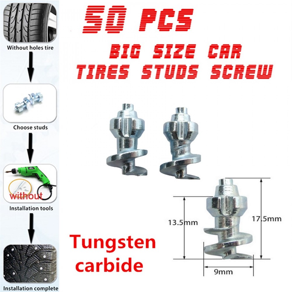 Winter 17.5MM x 9MM Car Tires Studs Screw Snow Spikes Wheel Tyre Snow Chains Studs For Auto Car Motorcycle SUV