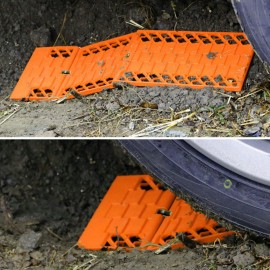 2Pcs Car ATV Trucks Snow Chains For Tyre Fold Anti-skid Plat Mud Sand Mud Road Recovery Tracks Tool Ladder Wheel Trouble Clearer