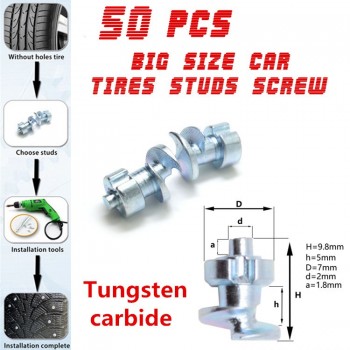 50pcs/set Tires Studs Screw Snow Spikes Wheel Tyres Snow Chains Studs For Shoes ATV Car Motorcycle Bike Tires Winter