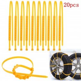 20pcs Tyre Tire Snow Chains Winter Anti-skid Beef Tendon Vehicles Wheel Yellow Nylon Chain For Cars/Suv
