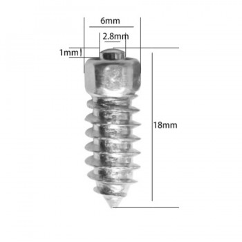 100 Pcs 18*6mm Car Tires Studs Screw Snow Spikes Wheel Tyres Chains Studs for Car Vehicle Truck Motorcycle Tires Winter