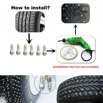 100 Pcs 18*6mm Car Tires Studs Screw Snow Spikes Wheel Tyres Chains Studs for Car Vehicle Truck Motorcycle Tires Winter