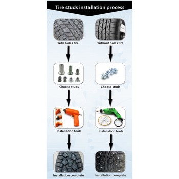 100pcs 9 mm Car Tires Non-slip Studs Spikes Snow Chains For Vehicle Truck Motorcycle Tires Winter