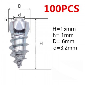 100pcs/lot Stud Screw 15mm Anti-Slip Screw Stud Wheel Tyre Snow Tire Spikes Trim with Install Sleeve Tool for Auto Car SUV ATV