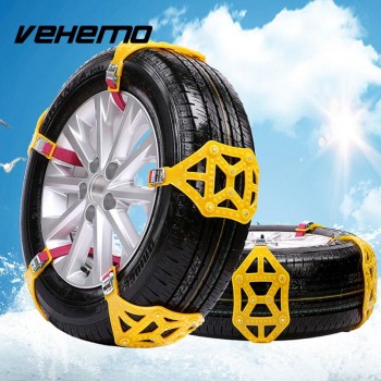 Vehemo Yellow Anti-Skid Chains Roadway Safety Snow Chain SUV Snow Tire Belt for Emergency Wheel Accessories