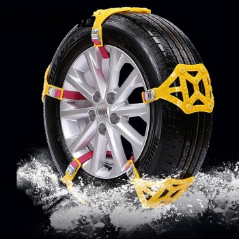 Vehemo Yellow Anti-Skid Chains Roadway Safety Snow Chain SUV Snow Tire Belt for Emergency Wheel Accessories