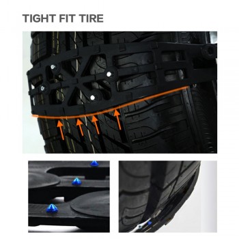1 Pc TPU Thickened Durable Snow Chain Anti-Skid Chains Snow Tire Belt Winter Driving Roadway Safety Truck SUV