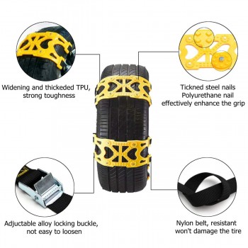 2019 TPU Snow Chains Universal Car SUV Wheel Tyre Anti Slip Belt For Winter Roadway Ice Climbing Muddy Ground Driving Tire