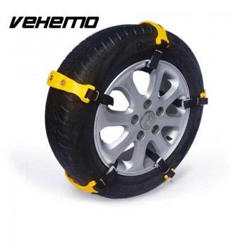 Vehemo 5pcs/set Car Winter Snow Tire Anti-skid Chains Thickened Beef Tendon Vehicles Wheel Antiskid TPU Chain 185-295mm Types