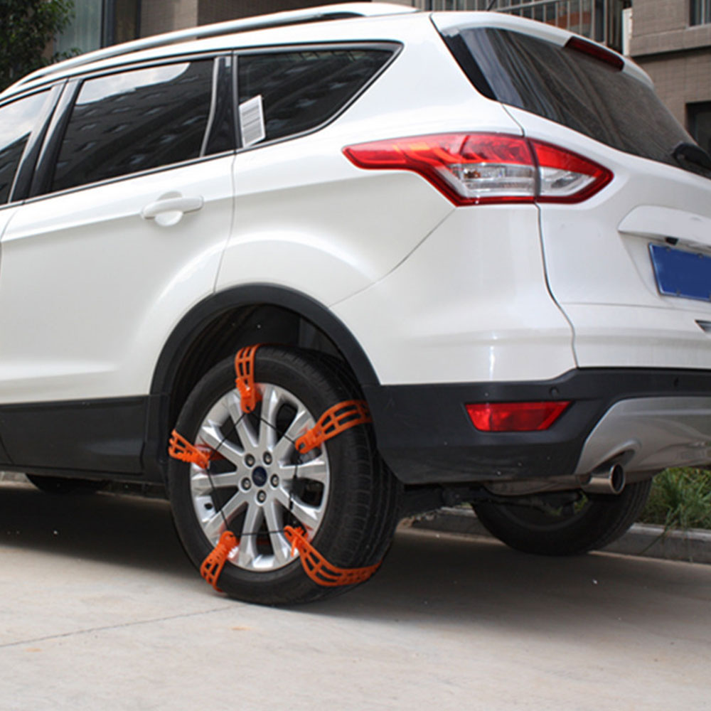 Orange 1 Pc Snow Tire Belt Snow Chain Anti-Skid Chains Universal Thickened Accessories Truck SUV Winter Driving
