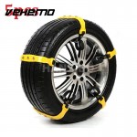 Vehemo 5pcs/set Car Winter Snow Tire Anti-skid Chains Thickened Beef Tendon Vehicles Wheel Antiskid TPU Chain 185-295mm Types