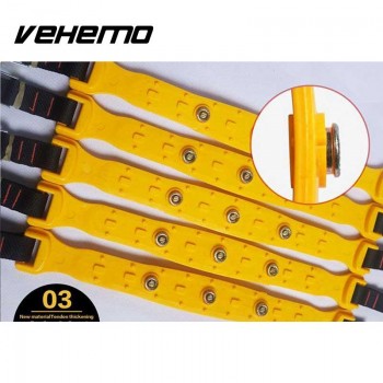 Vehemo 5pcs/set Car Winter Snow Tire Anti-skid Chains Thickened Beef Tendon Vehicles Wheel Antiskid TPU Chain 185-295mm Types
