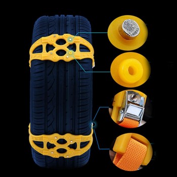 Vehemo TPU Snow Chain Climbing Mud Ground Snow Tire Belt Roadway Safety Anti-Skid Chains for SUV Vehicle Tyre Winter Driving