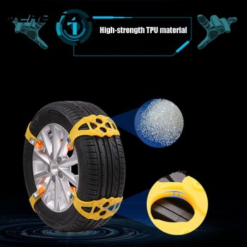 Vehemo TPU Snow Chain Climbing Mud Ground Snow Tire Belt Roadway Safety Anti-Skid Chains for SUV Vehicle Tyre Winter Driving