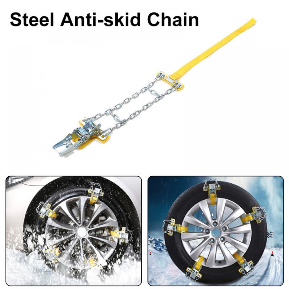3pcs Manganese Steel Car Tire Anti-skid Chain Emergency Tire Anti-skid Belt For Snow Road Sand Road