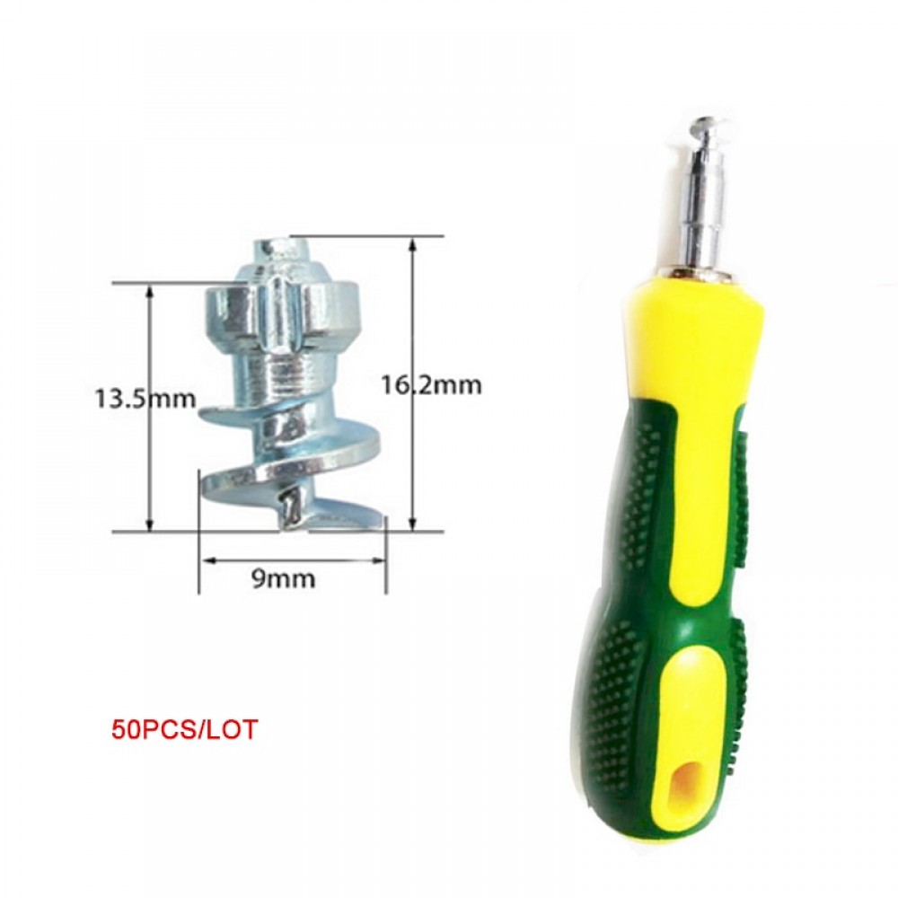 50pcs/lot Stud Screw 9 X16.2MM Anti-Slip Screw Stud Wheel Tyre Snow Tire Spikes Trim with Install Sleeve Tool for Auto Car SUV