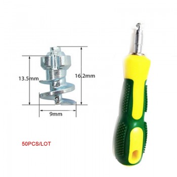 50pcs/lot Stud Screw 9 X16.2MM Anti-Slip Screw Stud Wheel Tyre Snow Tire Spikes Trim with Install Sleeve Tool for Auto Car SUV