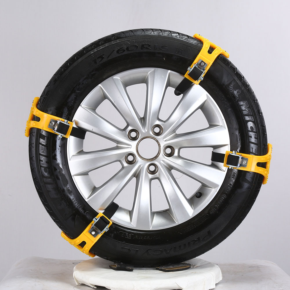 4Pcs Tie Mud Chain Outdoor Strap Winter Automobile TPU Alloy with Wrench Anti Skid Snow Chain For Snow Mud Road