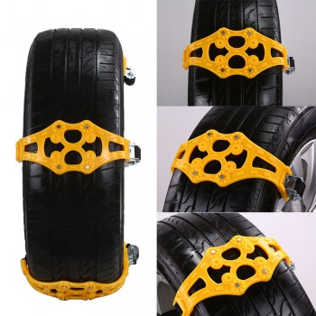 4Pcs Tie Mud Chain Outdoor Strap Winter Automobile TPU Alloy with Wrench Anti Skid Snow Chain For Snow Mud Road