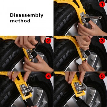4Pcs Tie Mud Chain Outdoor Strap Winter Automobile TPU Alloy with Wrench Anti Skid Snow Chain For Snow Mud Road