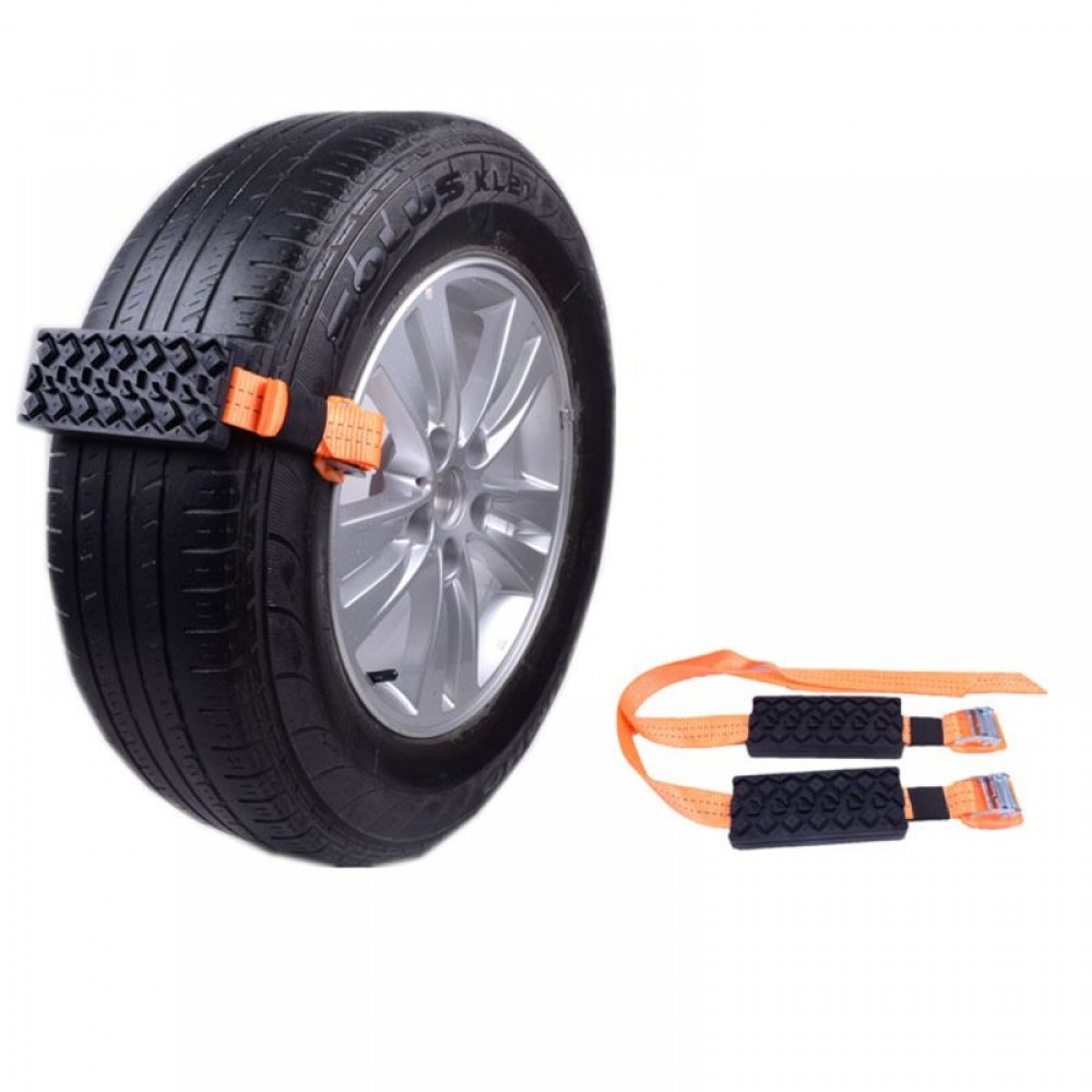 New 2 Pcs Vehicle Car Tire Chain Strap Snow Chain Rubber Nylon Anti-Skid Wheel Automobile Saloon Car Non-slip Accessories