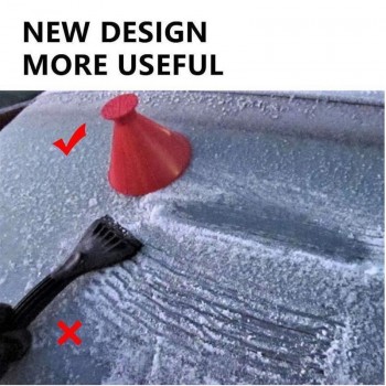 Sikeo Removable Cone Shaped Ice Scraper Scrape-A-Round Funnel Window plastic Cleaning Tool Scraper Ice Snow Removal Tool