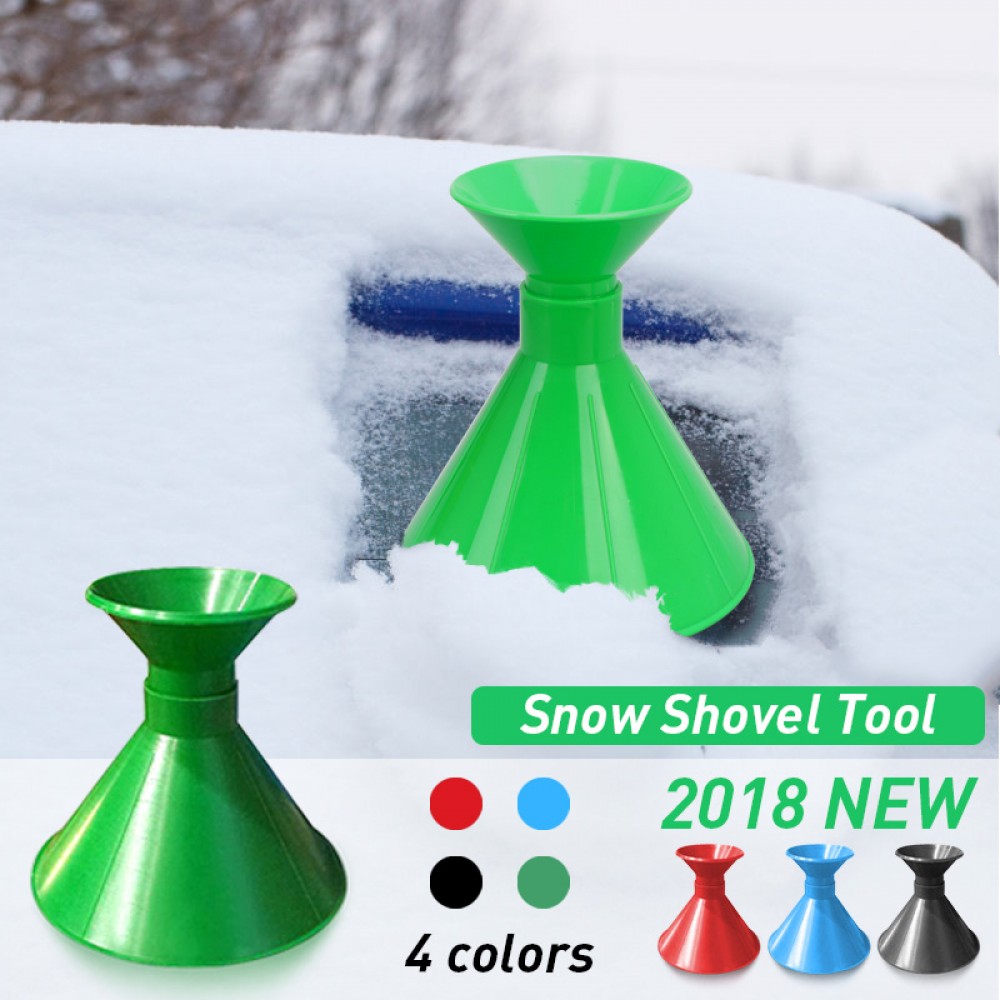 1PC Car Auto Magic Window Windshield Car Ice Scraper Shaped Funnel Snow Remover Deicer Cone Deicing Tool Scraping ONE Round