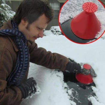 1PC Automobile Car Windshield Snow Shoveling Brush Fuel Funnel Glass Snow Remover Cone Ice Scraper Remover Deicing Tools