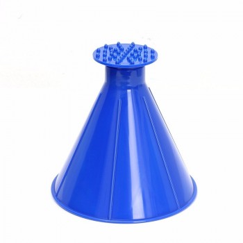 Car Magic Windshield Ice Scraper 2 in 1 Auto Window Cone Shaped Funnel Snow Remover Deicer Cone Deicing Tool Scraping ONE Round