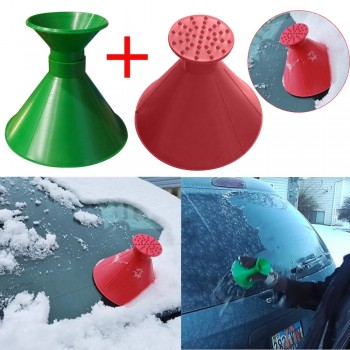 1PC Car Auto Magic Window Windshield Car Ice Scraper Shaped Funnel Snow Remover Deicer Cone Deicing Tool Scraping ONE Round
