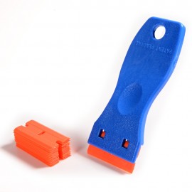 EHDIS Plastic Razor Scraper With 10pcs Razor Blades Ice Scraper Glue Remover Window Cleaning Squeegee Vinyl Film Car Wrap Tool