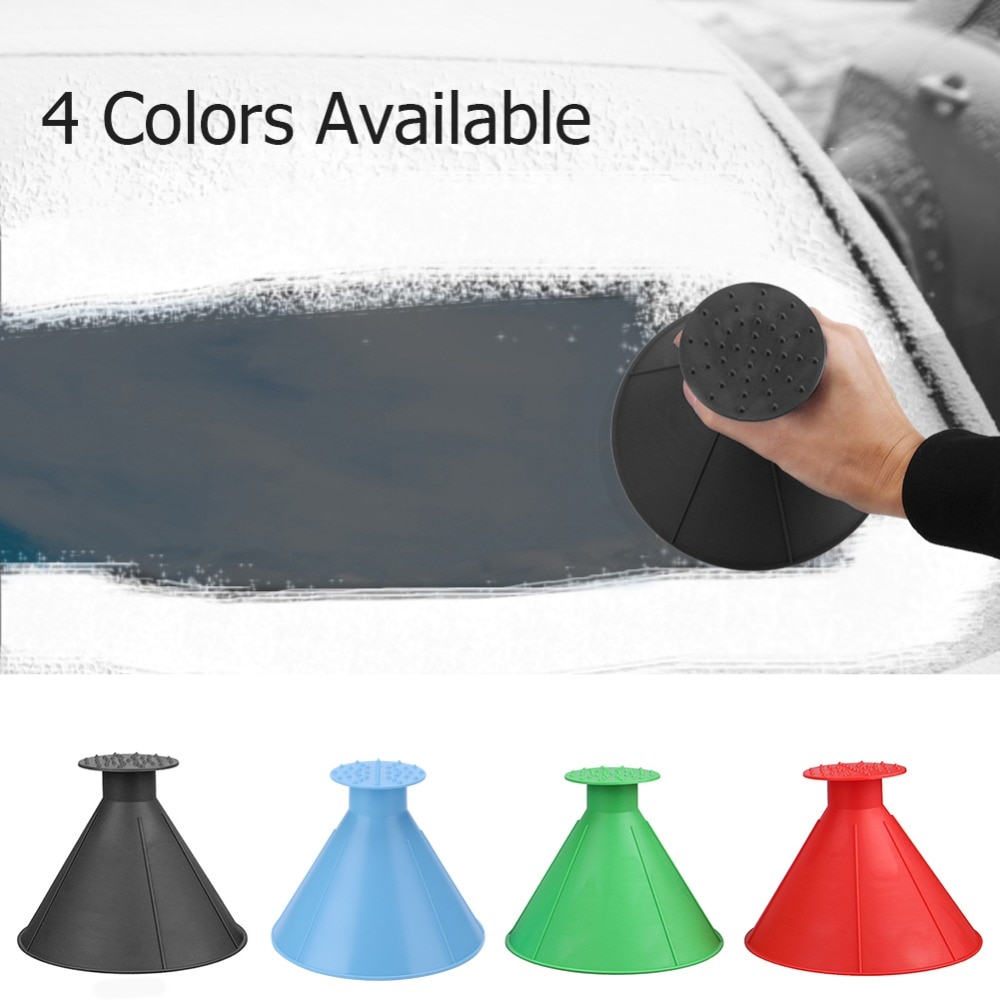 Auto Car Window Glass Cleaning Snow Shovel Outdoor Funnel Shape Windshield Magic Snow Removable Brush A Round Winter Ice Scraper