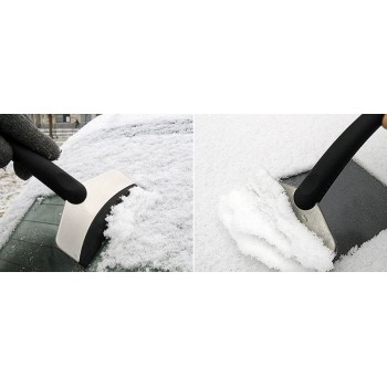 FORAUTO Car snow shovel Cleaning Tools Black Mini Emergency Scraper Plastic + Stainless Steel Car Accessories Snow Ice Removal