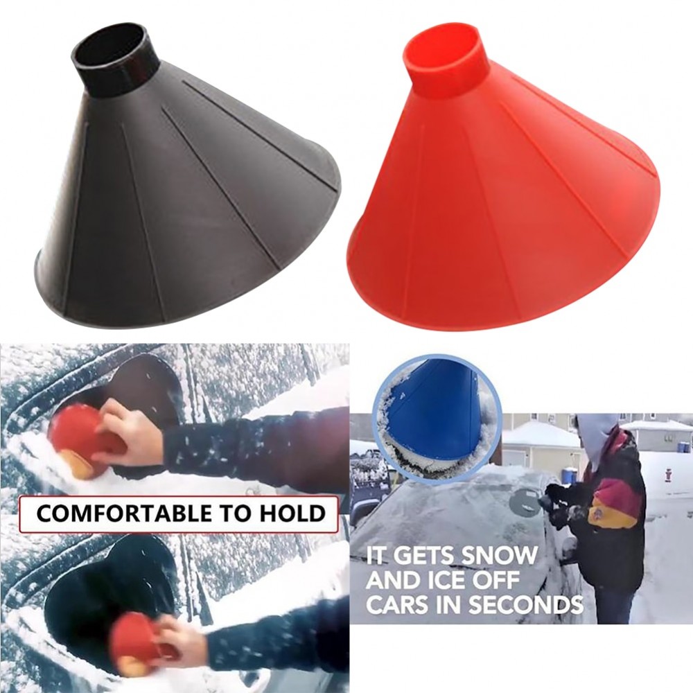 Car Ice Scraper Windshield Ice Scraper Snow Remover Car Supplies Cone Shaped For Winter Snow Cleaning