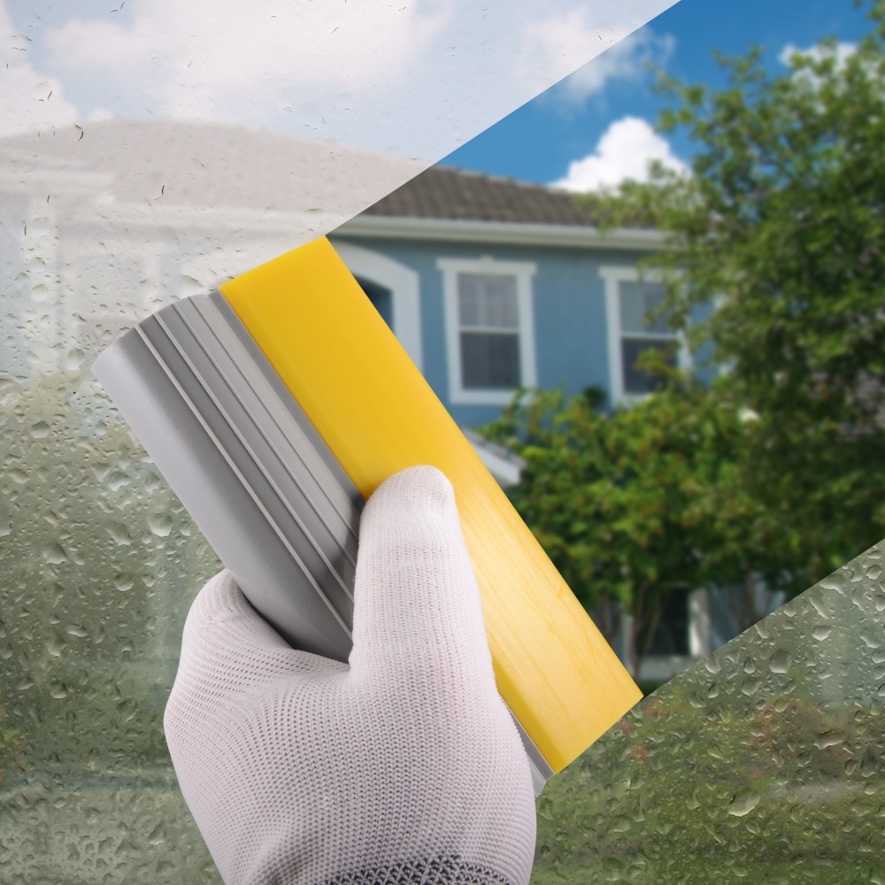 FOSHIO 10cm Water Wiper Car Ice Scraper Rubber Squeegee Vinyl Car Film Wrap Tools Window Tint Bathroom Household Cleaning Tool